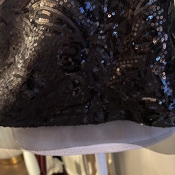 New With Tags BCBGMAXAZRIA Black Obree Sequins and Sheer Top Size Small - Picture 8 of 10